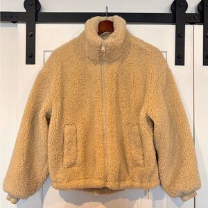 LEVIS Teddy Fleece Zip-Up Jacket in Cream
